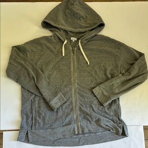 Splendid Gray Zip Up Sweater with Hood
